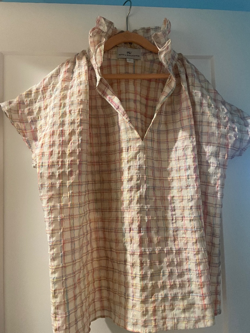 Never a Wallflower Neon Plaid Top